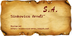 Sinkovics Arnó névjegykártya